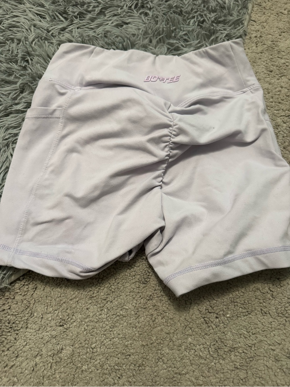 Lavender High-Rise Scrunch Active Shorts for Women